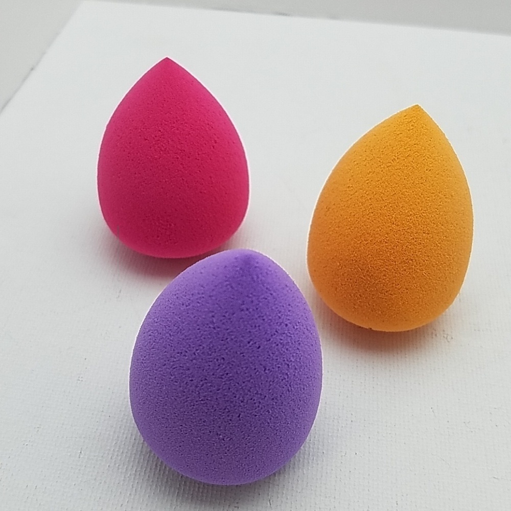 Powder Puff Sponge Pink Purple & Orange Lot of 3